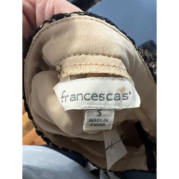 NEW FRANCESCAS Black Lace 2 Piece Crop Top & Skirt Set Small Victorian Pattern - Picture 7 of 16